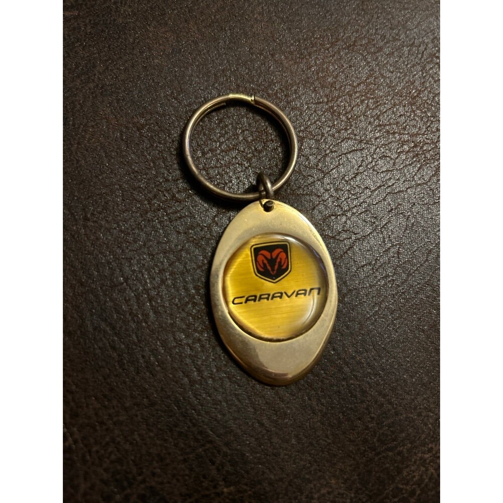 Vintage Dodge caravan, gold keychain